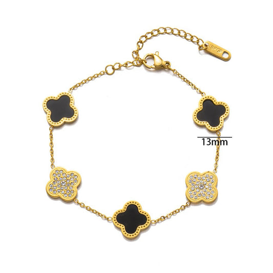 Clover Zicronia Armband Schwarz